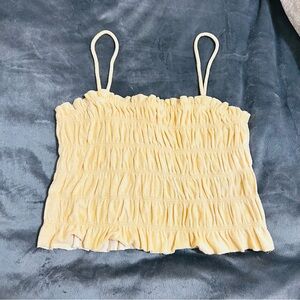 H&M Light Yellow Ruched Camisole